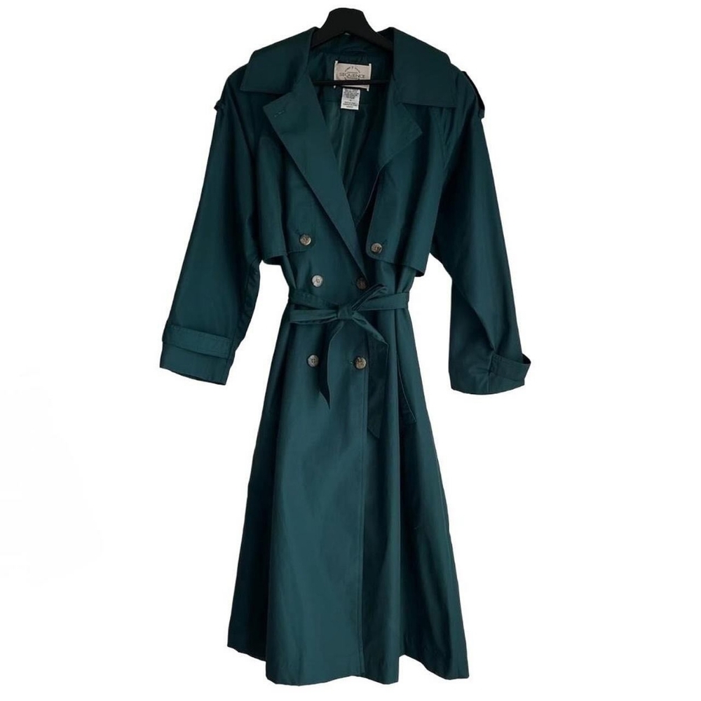 Forest GREEN Double-Breasted Trench Coat